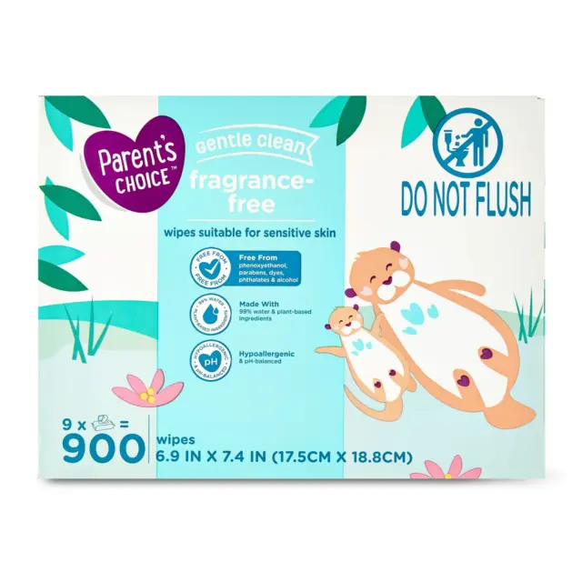 ✨Parent's Choice Fragrance Free Baby Wipes, 900 Count
