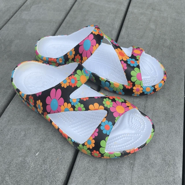 Dawgs Bright Floral Sandals Slip On Size 5 EU 35 Comfort Shoes