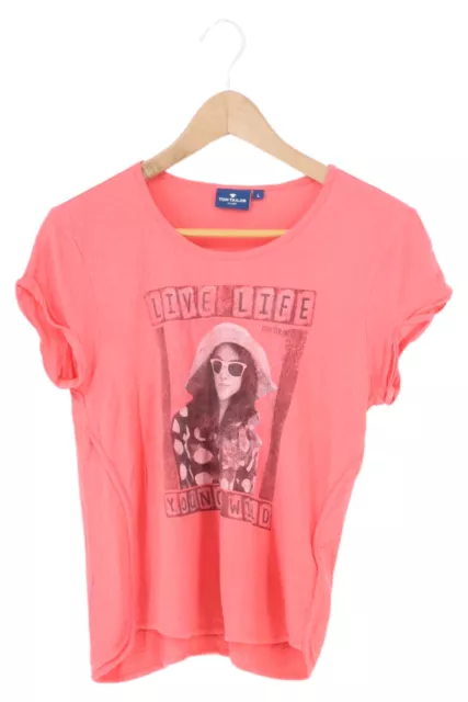 TOM TAILOR Kids T-Shirt Pink Live Life Print Gr 128 Sommer