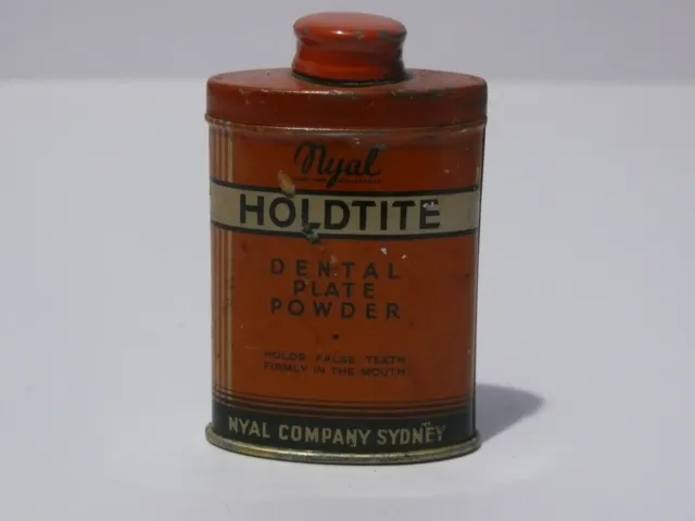 Vintage Australian Nyal Holdtite Dental Powder Tin