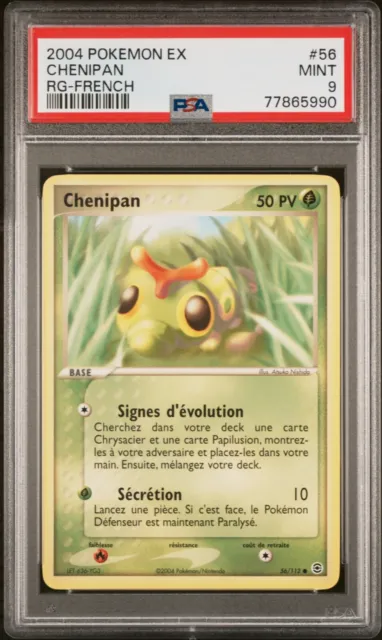Carte Pokemon Chenipan 56/112 EX Rouge feu Vert Feuille PSA 9 🍃🍃