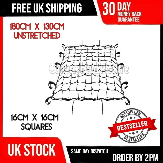 LARGE ELASTIC CARGO Net With Hook Car Trailer Roof Rack Boot Luggage