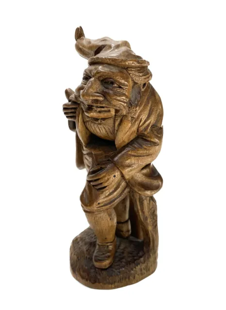 Continental Wooden Figural Man Hand Carved Nutcracker, 19th Century