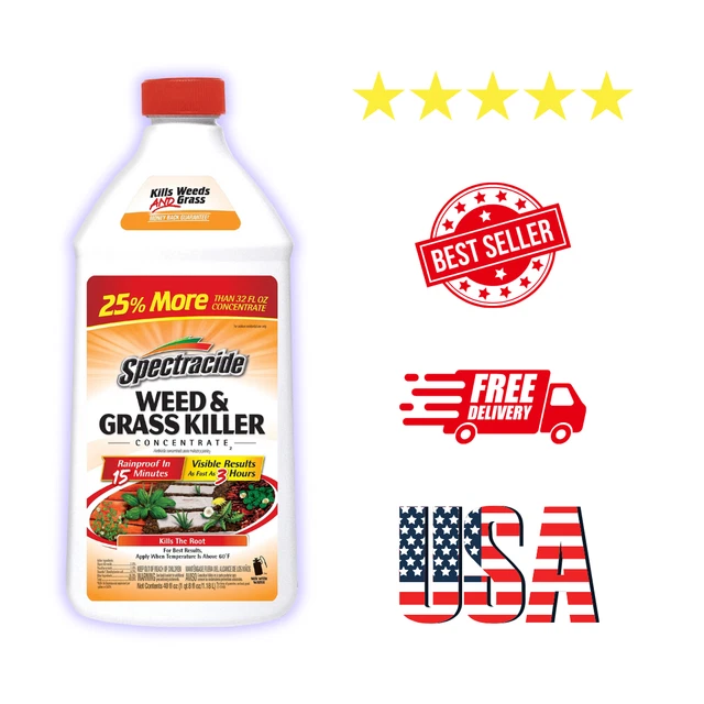 Weed And Grass Killer Concentrate 40 Ounces, Use On Patios, Walkways & Driveways