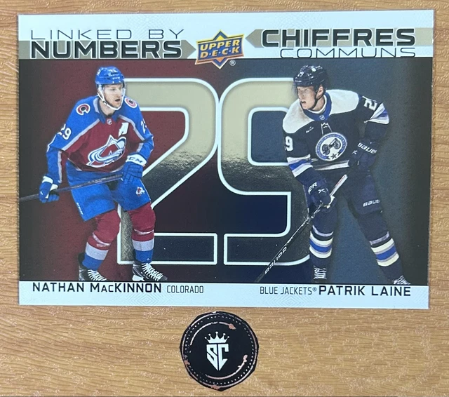 202324 TIM HORTONS Linked By Numbers Insert Nathan Mackinnon & Patrick Laine EUR 2,06 PicClick IT