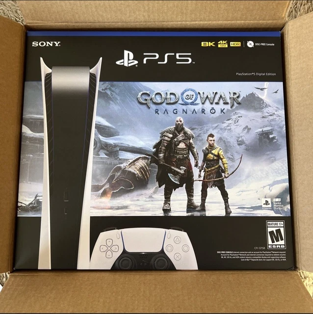 SONY PS5 DIGITAL Edition Console God of War Ragnarök Bundle Blanc EUR