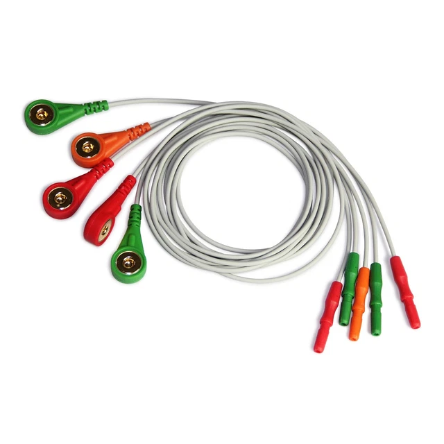 5 LEAD ECG Cable for CONTEC Holter ECG Dynamic Machine TLC9803 TLC5007 ...