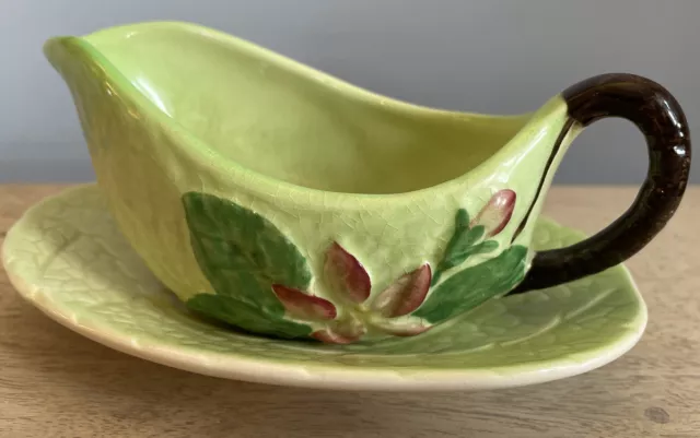 Art Deco Carlton Ware Milk Creamer with Tray - Leaf and Flower