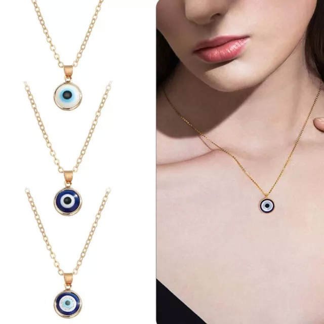 Cadeaux Ornement Pendentif œil maléfique Yeux bleus Chaîne de cou Collier