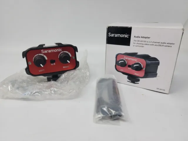 Saramonic SR-AX100 2 Channel 3.5mm Audio Adapter Red/Black never used open box