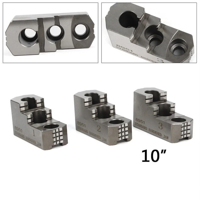NEW 10" HARD JAWS for Kitagawa B-210 1.5mm x 60 CNC Lathe Chuck Steel 3pcs Kit