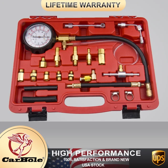 PETROL DIESEL FUEL Injection Pump Injector Tester Pressure Gauge Kit 0