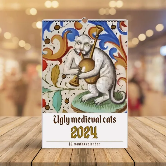 1 pezzo Weird Medieval Cats calendario Walk Weird calendario medievale R3L89572