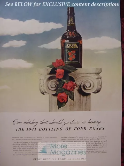 RARE Esquire Advertisement AD 1941 FOUR ROSES straight Whiskey blend