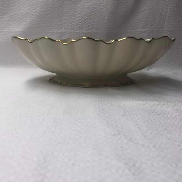 Lenox Symphony 11" Scalloped Oval Centerpiece Serving Bowl 24K Gold Trim USA