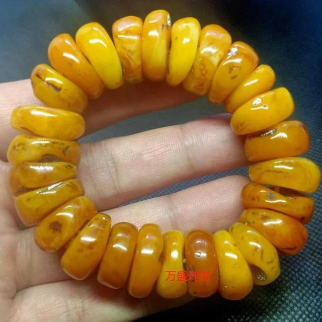 Chinese Blood Amber Beeswax Handmade Abacus beads Bracelet Calming Blessing