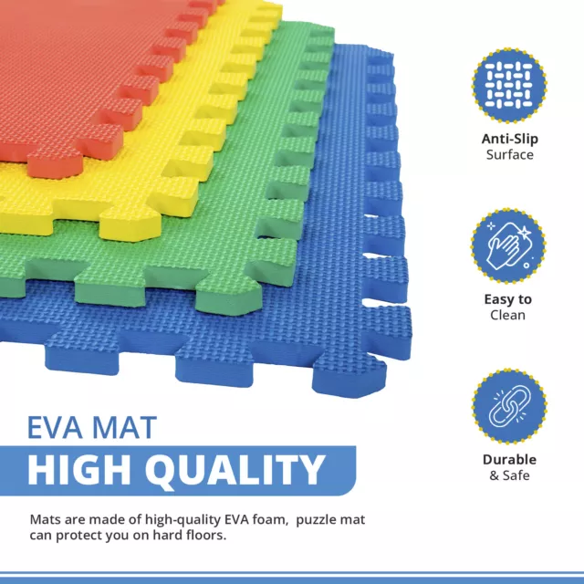 Eva Soft Foam Interlocking Floor Mats Thick Kid Play Mat Gym Flooring Yoga Tiles 3