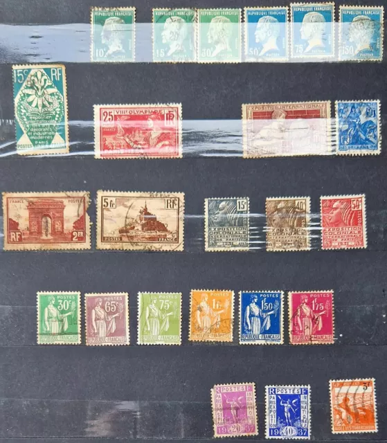 Page n°  1 : joli lot de timbres anciens oblitérés album collection France