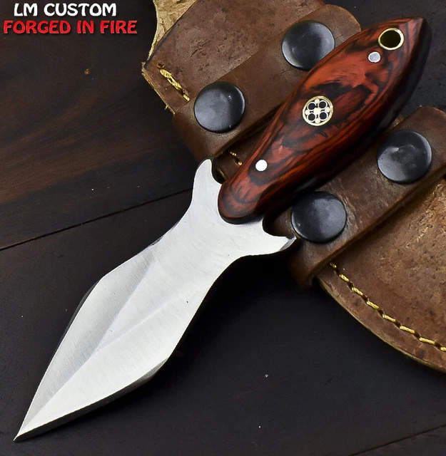 Custom Handmade HAND FORGED DAMASCUS STEEL Hunting Dagger Boot KNIFE Full Tang
