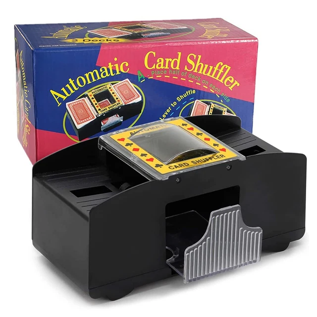 Ni-SHEN Mélangeur de Cartes 1 à 2 Jeux entièrement Automatique, mélangeur électrique USB à Piles, mélange de Cartes à Jouer à Faible Bruit pour UNO, Poker, Phase 10, Skip-Bo, Blackjack