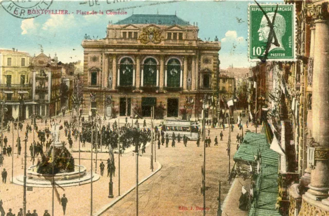 MONTPELLIER LOT de 3 cartes sur la Place de la Comédie