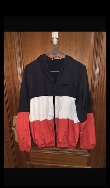 BRANDY MELVILLE 'KRISSY' Jacket. Navy, White, Red Striped Hooded Jacket One  Size £5.00 - PicClick UK