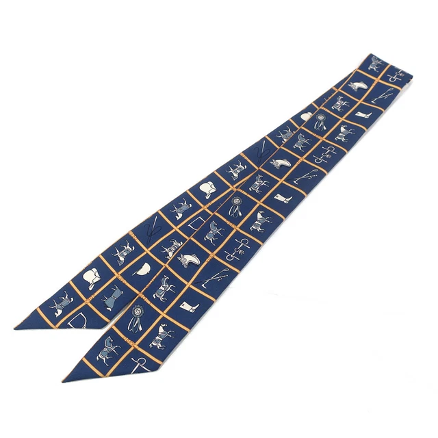 Hermes Twilly Scarf Horse On Couvertures Et Tenues De Jour Blue System Sil