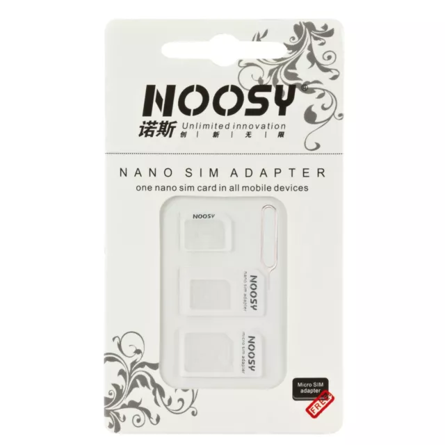 SIM KARTEN SET ADAPTER NANO MICRO 3 in 1 PACK NADEL für iPhone 4 5 Samsung HTC