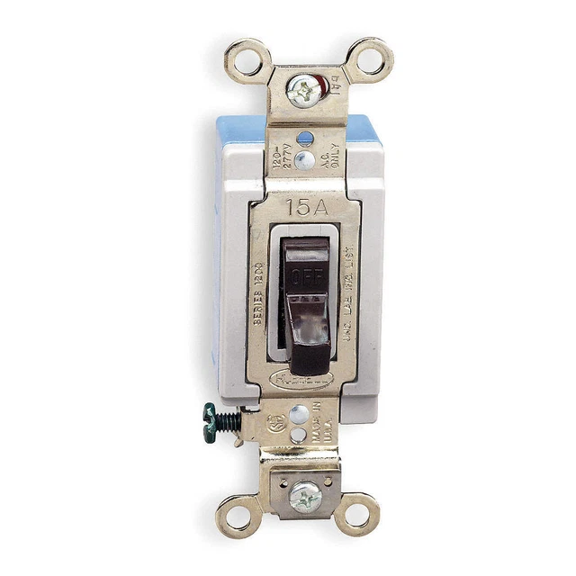HUBBELL HBL1202 Wall Swtch,2-Pole,120/277V,15A,Brn,Toggl