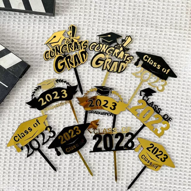 9 Styles -Abschluss 2023 Party Cake Toppers Acryl -Abschluss für Studenten #EL