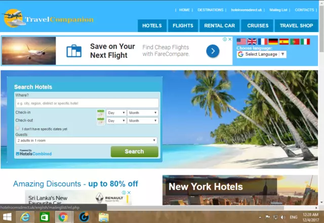 Best Travel and Hotel Affiliate Website 1001 Free- Installation+ cPanel  Hosting