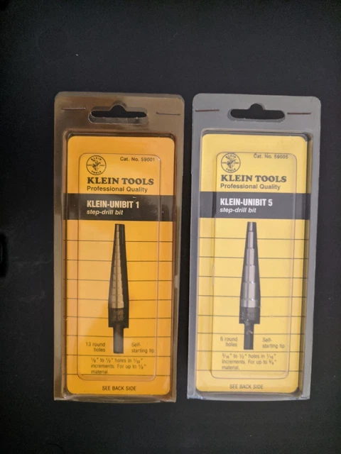 BRAND NEW KLEIN Tools #1 & #5 Multi-Hole Kwik Step Drill Bits BEST DEAL$