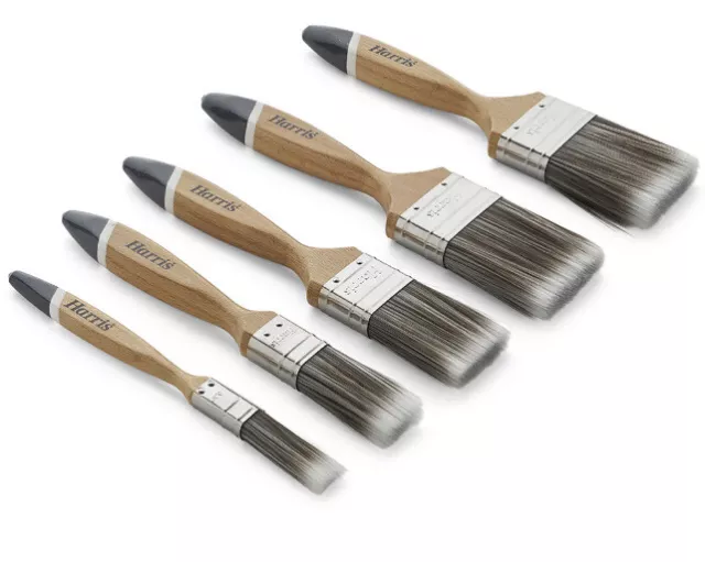 Harris Ultimate Emulsion Paint Brush set x 5 Walls Ceilings 1/2” 1” 1.5” 2 X 2” 3