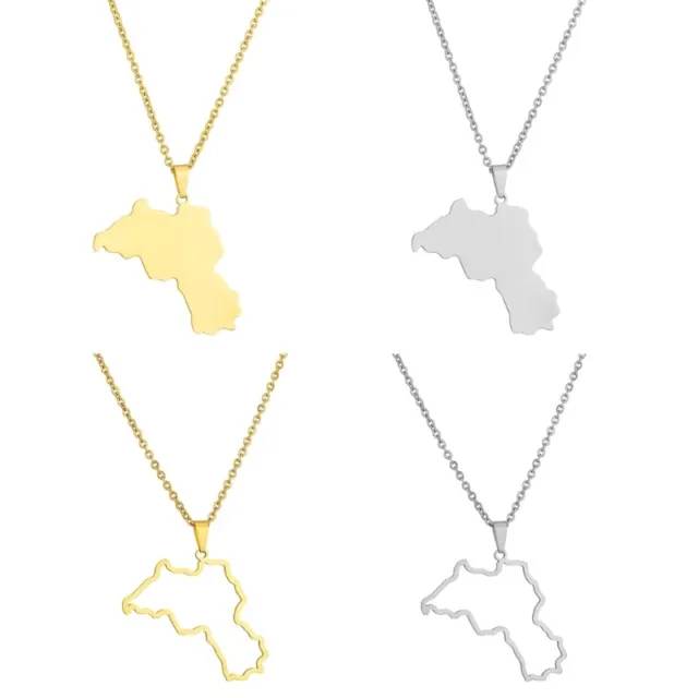 Stainless Steel Kurdistan Map Pendant Necklace for Couple Ethnic Style Jewelry