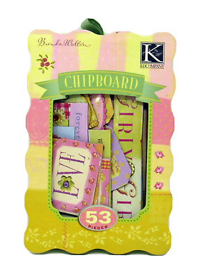 Casa de muñecas K&Co Sweet Things Chipboard Sentiments Artesanía Brenda Walton 53 piezas Nuevo en caja