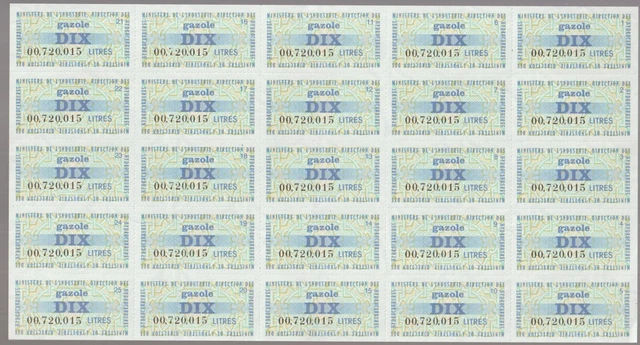 France Cinderellas Fiscal Billets Ration Carburant Auto Ministere 1959-69 NR 14
