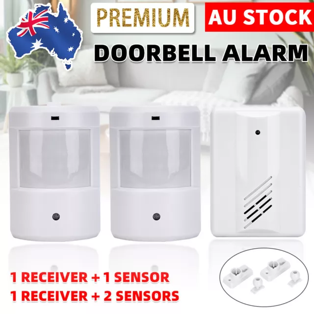Wireless Door Bell Motion Sensor Detector Gate Entry Chime Alert Alarm Doorbell