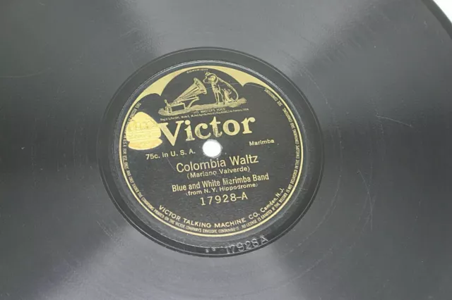 Victor 78 Rpm #17928 - Colombia Waltz - Blue and White Marimba Band 1920s
