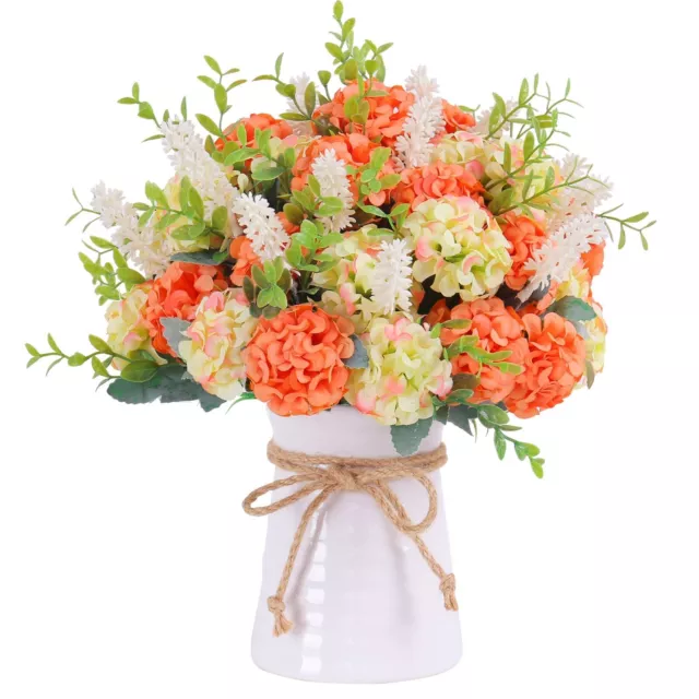Artificial Flowers Hydrangea in Vase,Christmas Dining Table Centerpieces Deco...