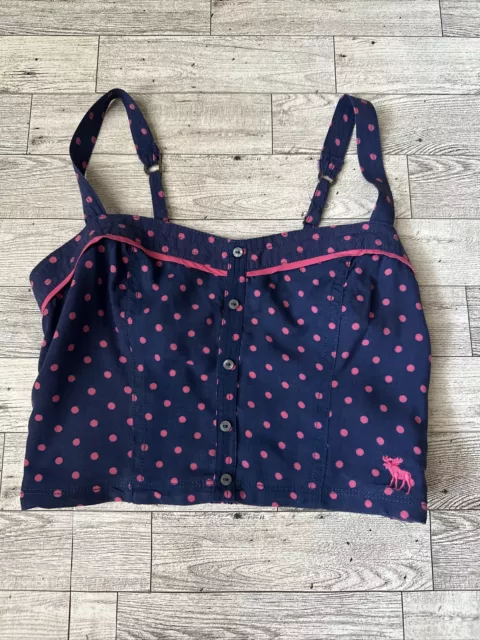 Abercrombie Kids Girls Crop Polka Dot Tube Top Spaghetti Strap Top Size M