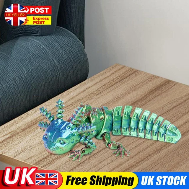 Figura 3D De Ajolote De 19 Cm | Juguete Articulado De Plástico Para Decorar Y Aliviar El Estrés En Oficina O Escuela