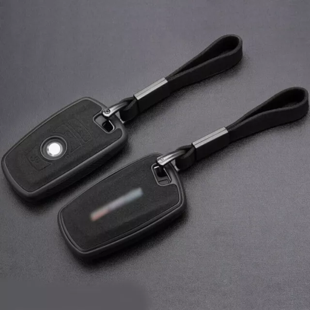 Suede Leather+TPU Car Key Fob Case Cover Holder For BMW 1 2 3 5 6 7Series F30 M5