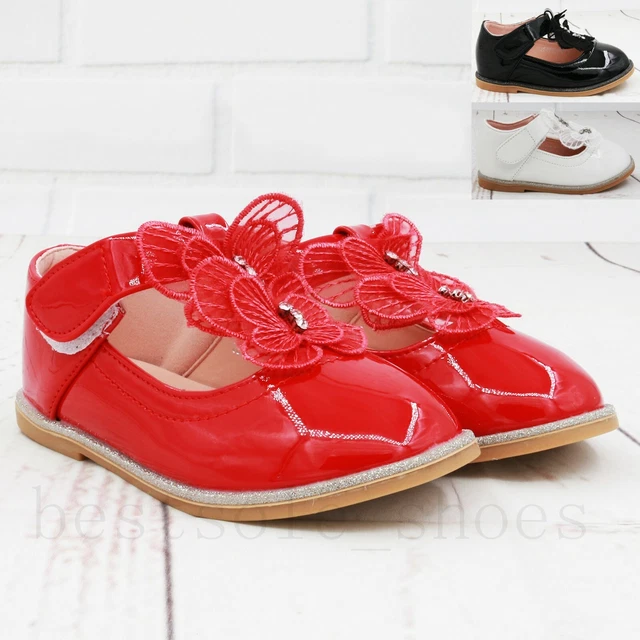 Kids Baby Infants Girls T-Bar Spanish Flat Wedding Party Patent Toddler Shoes3-7