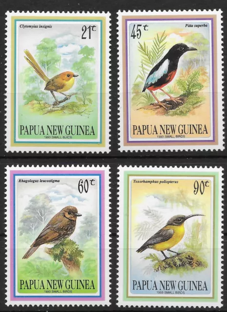 PAPUA NEW GUINEA SG683/6 1993 SMALL BIRDS SET MNH (p)