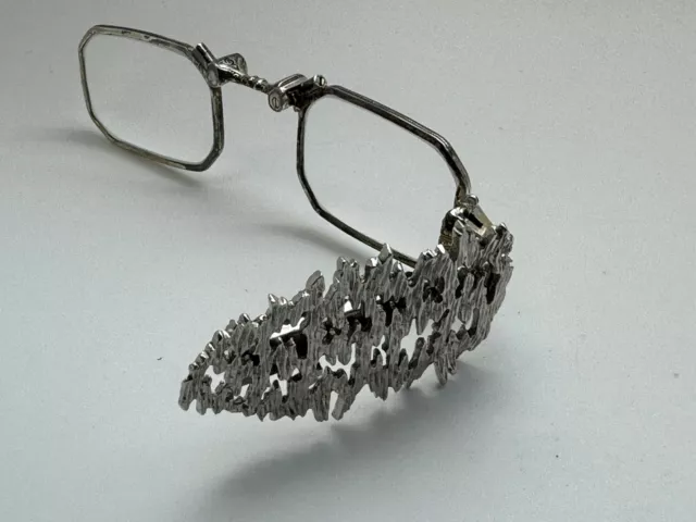 Design Lorgnette clip occhiali pieghevoli occhiali con gambo aiuto lettura 800 occhiali argento