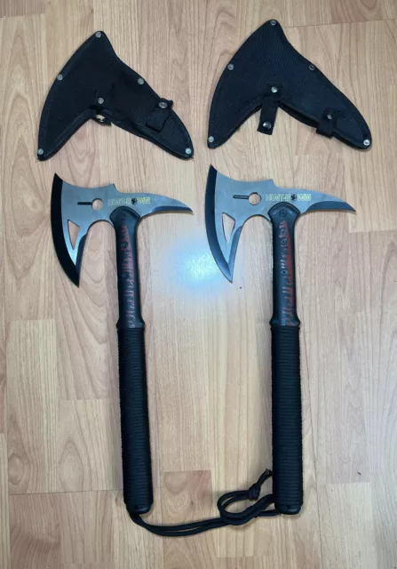 Lot Of 2  16" HUNT-DOWN Survival CAMPING Tomahawk THROWING Axe Hatchet HUNTING