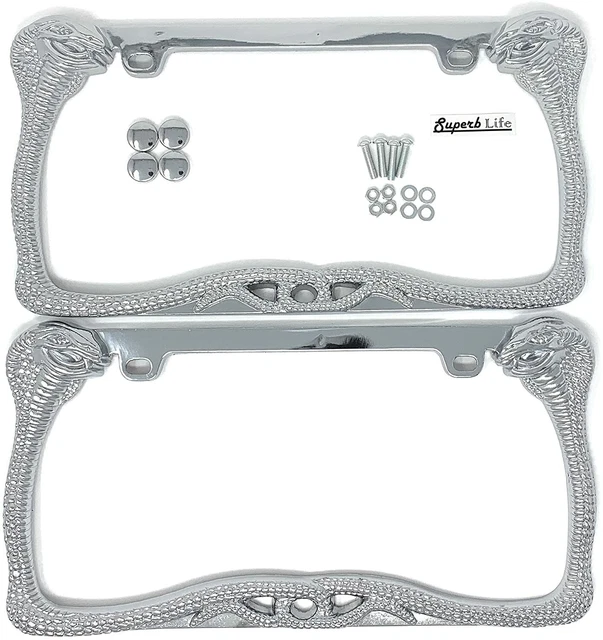 JR2 Blank Stainless Steel Mirror Chrome License Plate - Fits Honda, BMW, GMC, And More