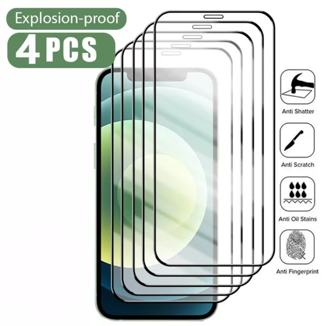 4 Packs Screen Protector 3D Film Tempered Glass For iPhone 15 Pro Max 14 13 12