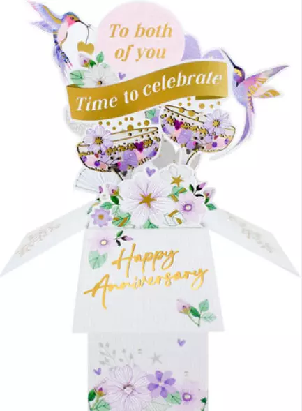 Happy Wedding Anniversary 3D Pop Up Card To Both of you time to celebrate