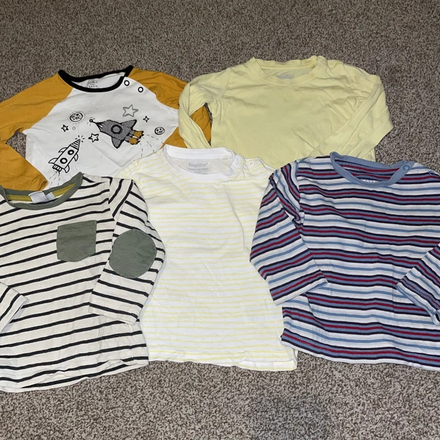 pacchetto di 5 top maniche lunghe bambino 12-18 mesi